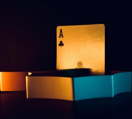 Playing cards with light effects 