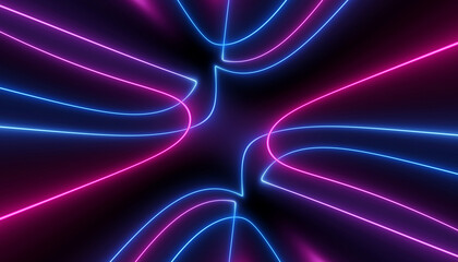 neon blue pink curvy futuristic abstract galaxy curvy lines laser scientific Sci-Fi high resolution