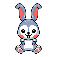 Cute little rabbit cartoon sitting