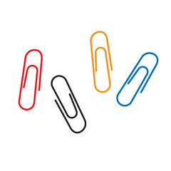 Colorful paper clips set isolated on white background. Back to school