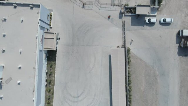 aerial shot of LPG gas cylinder plant