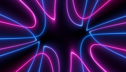 neon blue pink curvy futuristic abstract galaxy curvy lines laser scientific Sci-Fi high resolution