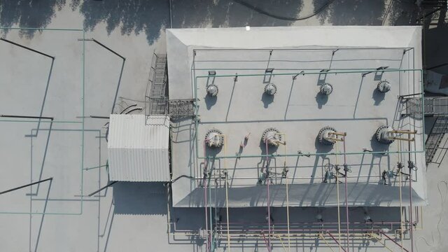 aerial shot of LPG gas cylinder plant