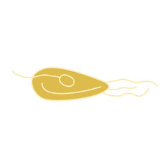 Sprouted grain of wheat, icon. Agriculture, farm, garden. Hand-drawn vector, flat style. Organic element. Natural product, clean ecology, environmental protection. Food supplement, source of vitamin B