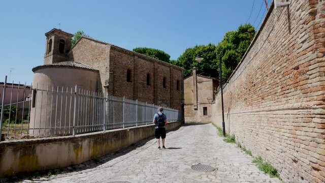 Ravenna, Italy, view of Galla Placidia historical street