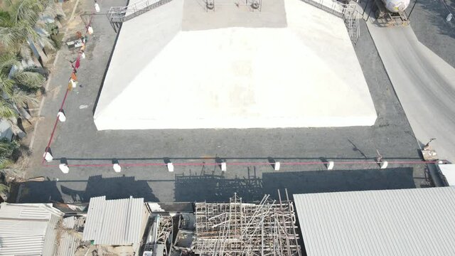 aerial shot of LPG gas cylinder plant