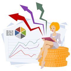 Stock exchange investment portfolio. ​Illustration for internet and mobile website.