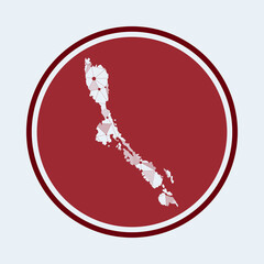 Losinj icon. Trendy tech logo of the island. Geometric mesh round design. Technology, internet, network, telecommunication concept. Vector illustration.