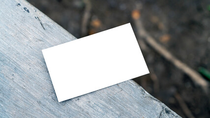 White business card on concrete for mockup. Minimal business brand template