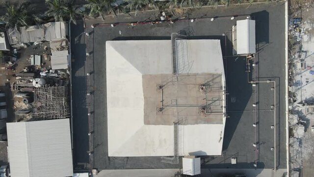 aerial shot of LPG gas cylinder plant