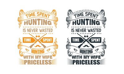 hunting tee shirt design hunt lover man and women vector