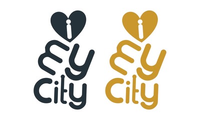 I love my city quotes and typography tee shirt banner poster design