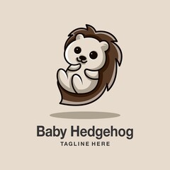 baby hedgehog art logo design