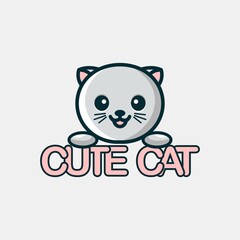 cute cat logo design