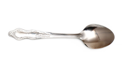 metal tea spoon top view