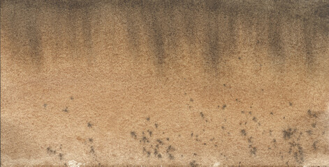 Watercolor Abstract brown textured Background. Hand drawn illustration of earth for backdrop or banner