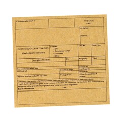 Naklejka premium blank customs declaration label isolated over white