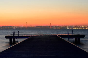 Fototapeta premium pier at sunset