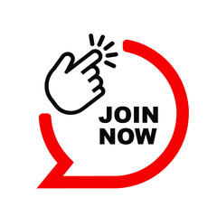 Obraz premium join now sign on white background