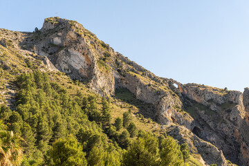 Naklejka premium Natural mountain landscape, with the arch of Santa Lucía de Penáguila, Alicante (Spain)