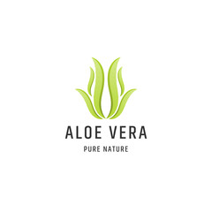 Aloe vera green nature logo icon design template vector illustration