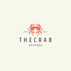 Crab seafood logo icon design template vector