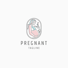 Pregnant woman logo icon design template vector