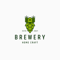 Home brewery craft logo icon design template vector