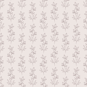 Seamless pattern with nature motif. Vector background. 