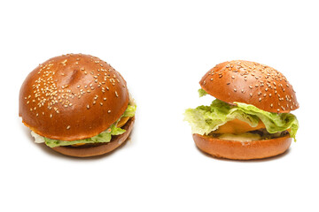 Hamburger isolated on a white background.