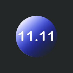 A flat icon illustration vector of monthly shocking sale on November 11. Online store offer new item and price discounts on this date. 