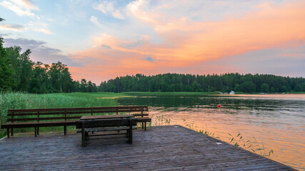 Finnish archipelago in midsummer evening.