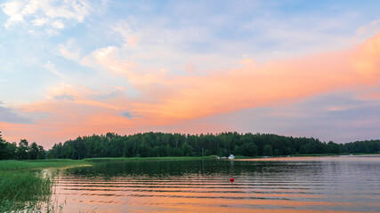 Finnish archipelago in midsummer evening.