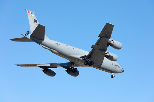 Luqa, Malta - September 22, 2017: Boeing KC-135R Stratotanker [Reg: 61-0288] on finals for runway 13.
