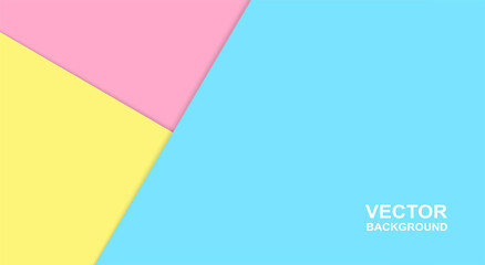 Abstract. Colorful pink, yellow, blue overlap shape background. paper art style ,light and shadow. vector.