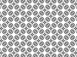 Seamless pattern with repeating geometric black patterns