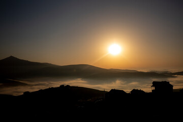 turkey trabzon sultanmurat plateau in summer after cloud sea and sunset