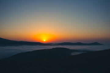 turkey trabzon sultanmurat plateau in summer after cloud sea and sunset