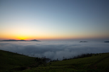 turkey trabzon sultanmurat plateau in summer after cloud sea and sunset