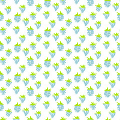 Seamless summer pattern with flowers, tulips and berries. Ideal for textiles and wallpapers.