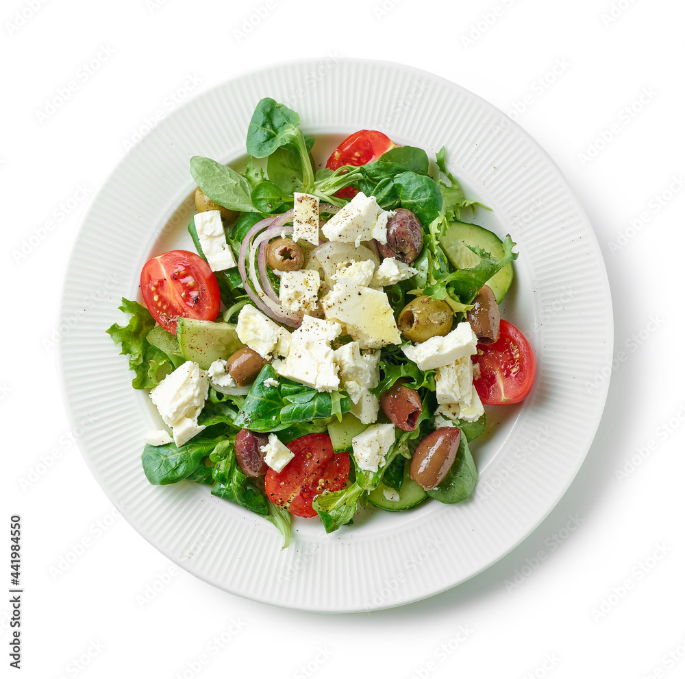 Poster plate of fresh greek salad