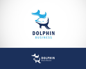 dolphin logo creative color art design animal logo business