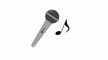 Microphone Icon. Vector black and white simple isolated illustration of a microphone