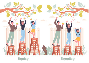 Equality and Equity Abstract Concept - obrazy, fototapety, plakaty