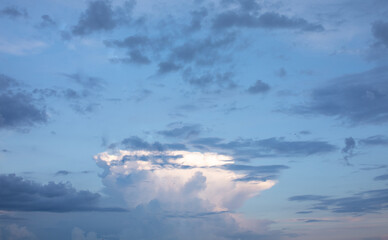Fototapeta na wymiar Sky with blue and white cloud beautiful nature background.