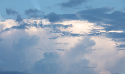 Sky with blue and white cloud beautiful nature background.