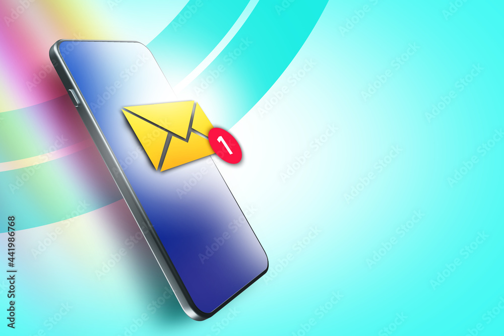 Poster new chat sms messages notifications. message notification in messenger. message smartphone. phone wi