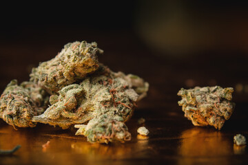 Close up of marijuana in great detail.