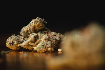 Close up of marijuana in great detail.