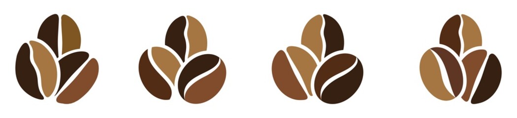 coffee beans icon set. vector illustration